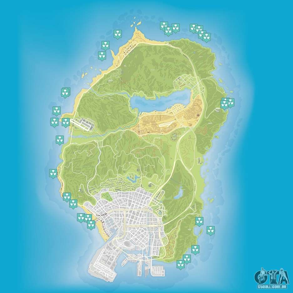 GTA 5: mapa dos resíduos nucleares