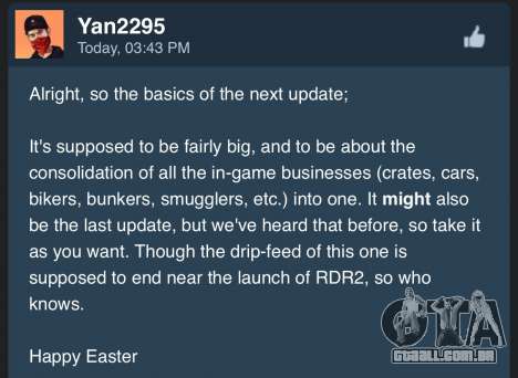 Os rumores sobre a próxima atualização para o GTA Online