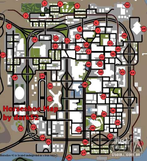 Mapa de ferraduras para GTA San Andreas