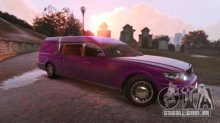 Disponível em GTA Online carro funerário 