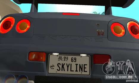 Nissan Skyline R-34 GTR para GTA San Andreas