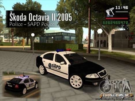 Skoda Octavia II 2005 SAPD POLICE para GTA San Andreas