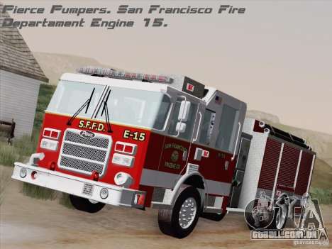 Pierce Pumpers. San Francisco Fire Departament para GTA San Andreas