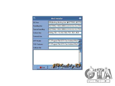 GTA Garage Mod Manager version 1.7 (270805) para GTA San Andreas