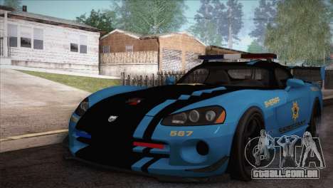 Dodge Viper SRT 10 ACR Police Car para GTA San Andreas