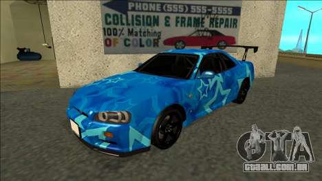 Nissan Skyline R34 Drift Blue Star para GTA San Andreas