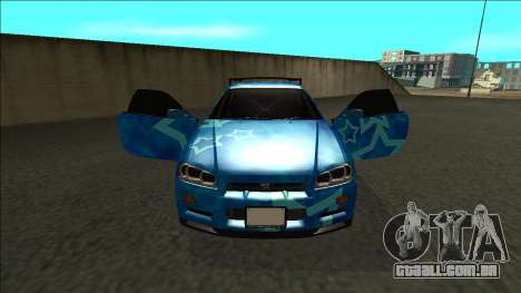 Nissan Skyline R34 Drift Blue Star para GTA San Andreas