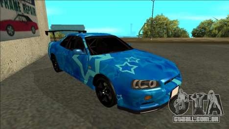 Nissan Skyline R34 Drift Blue Star para GTA San Andreas