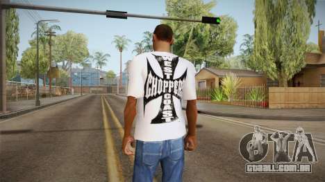 T-shirt branca com a marca W. C. Helicópteros para GTA San Andreas