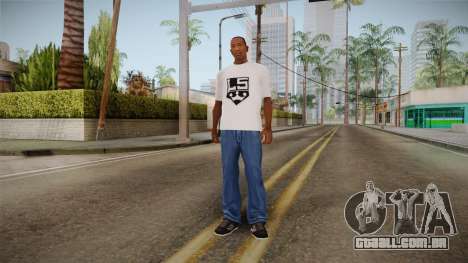 T-shirt branca com a marca W. C. Helicópteros para GTA San Andreas