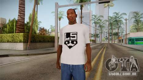 T-shirt branca com a marca W. C. Helicópteros para GTA San Andreas