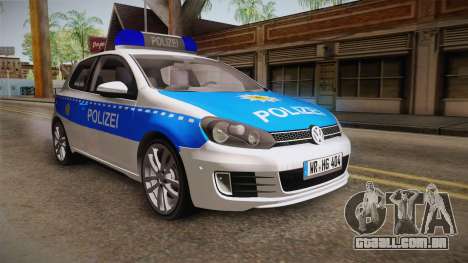 Volkswagen Golf Mk6 Police para GTA San Andreas