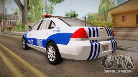 Chevrolet Impala Turkish Police para GTA San Andreas