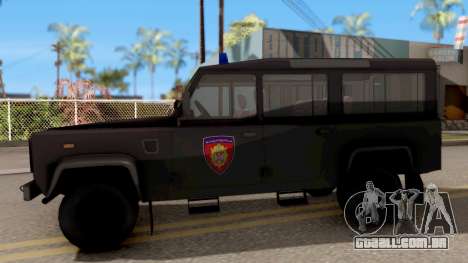Land Rover Defender Polícia, Que para GTA San Andreas