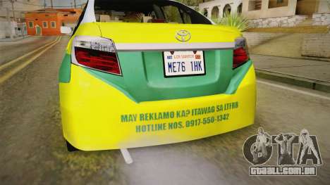 Toyota Vios Sturdy Philippine Taxi 2014 para GTA San Andreas