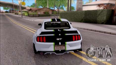 Ford Mustang 2015 Need For Speed Payback Edition para GTA San Andreas