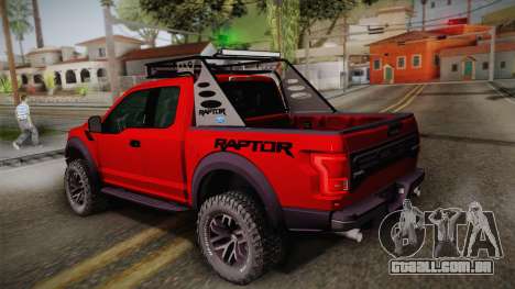 Ford F-150 Raptor 2017 para GTA San Andreas