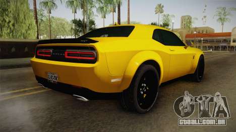 Dodge Challenger Demon 2018 para GTA San Andreas