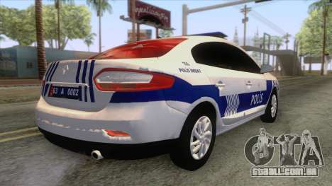 Renault Fluence Turkish Police Car para GTA San Andreas