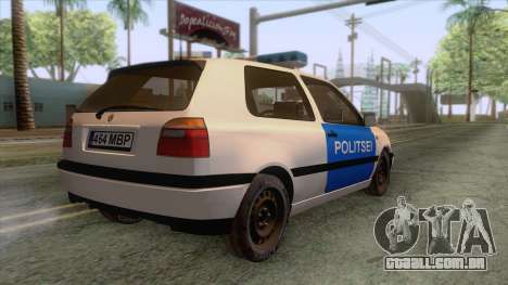 Volkswagen Golf Mk3 Estonian Police para GTA San Andreas