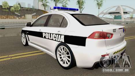 Mitsubishi Lancer Evolution X POLICIJA BiH para GTA San Andreas