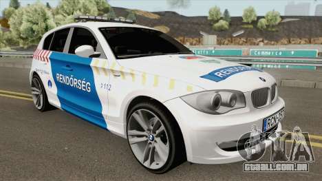 BMW 120i E87 Magyar Rendorseg para GTA San Andreas