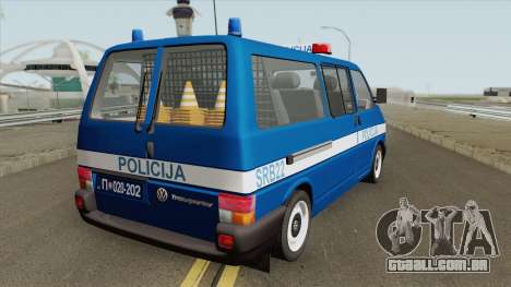 Volkswagen Transporter Mk4 Policija V1 1999 para GTA San Andreas