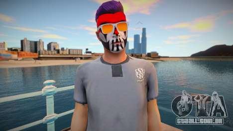 Personagem de GTA Online em maquiagem e óculos para GTA San Andreas