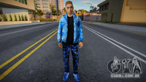 White gangster in a blue winter jacket para GTA San Andreas