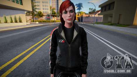 Jane Shepard em um capuz de Mass Effect para GTA San Andreas