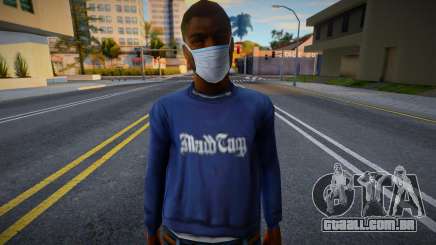 Madd Dogg em uma máscara protetora para GTA San Andreas