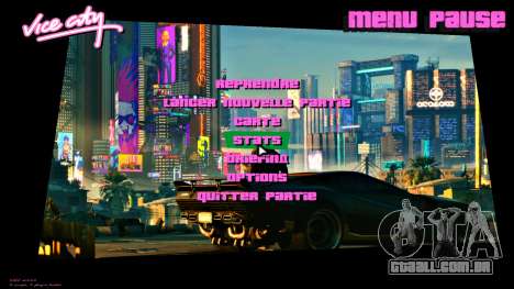 Cyberpunk 2077 menu para GTA Vice City