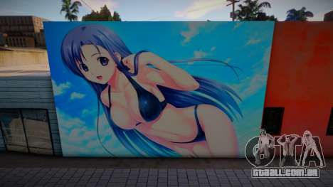 Hot Anime Girl Blue Hair Mural para GTA San Andreas