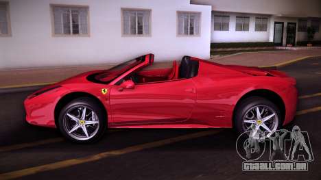 Ferrari 458 Spider (TW Plate) para GTA Vice City