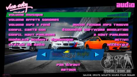 BMW Menu 2 para GTA Vice City