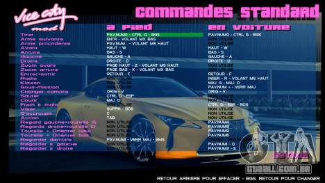 Lexus Menu 2 para GTA Vice City