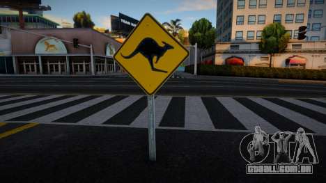 Kangaroo Road Sign para GTA San Andreas